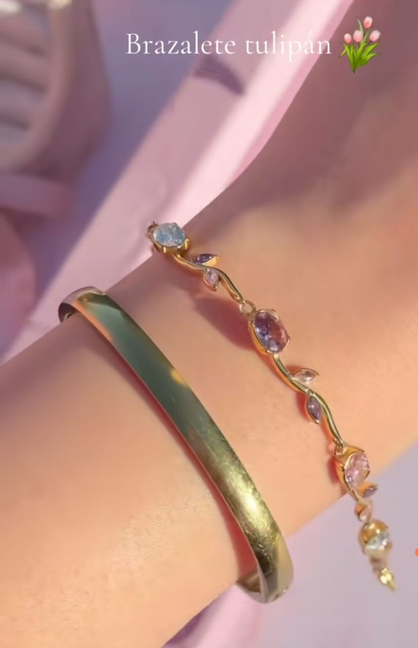 Brazalete de Tulipanes – Bañado en Oro 18K 🌷